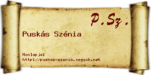 Puskás Szénia névjegykártya